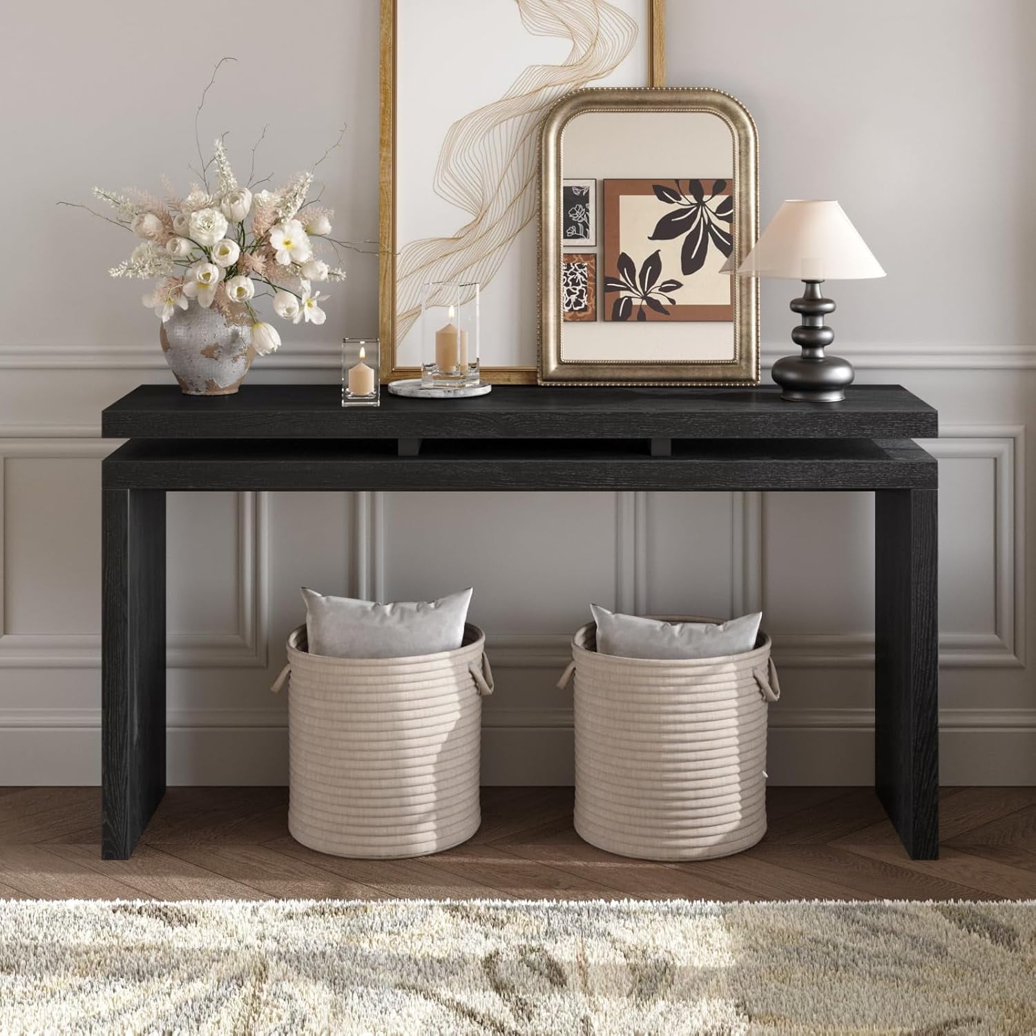 Maven Lane Lana Modern Wooden Console Table for Hallway Entry or