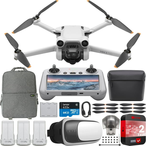 DJI Mini 3 Pro Drone Quadcopter with RC Smart Remote + Fly More Kit