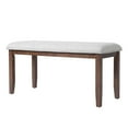 thumbnail image 5 of GZXS 38" Upholstered Bench for Bedroom End of Bed, Entryway or Dining, Linen Padded Seat & Solid Rubberwood Legs, Indoor Hallway Bench, Beige+Cherry, 5 of 8