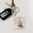 thumbnail image 4 of Watercolor Scottish Fold Happy Birthday Celebration Balloons Gift Party Acrylic Keychain Cat Lover Kitten Owner Gifts Collar Charm Tag Keyring - 00028, 4 of 5