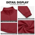thumbnail image 6 of Mens Zip Up Sweatshirt Mock Neck Track Jacket Lightweight Fleece Full Zip No Hood Athletic Casual Long Sleeve shirts with Pocket Red M, 6 of 6