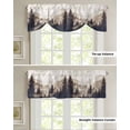 thumbnail image 5 of Tie Up Valance Curtain for Kitchen, Vintage Black Tree Forest Mountain Rod Pocket Short Curtains Adjustable Tie-Up Shade Valances, Nature Scenery Window Treatment for Bathroom Living Room Bedroom, 5 of 7