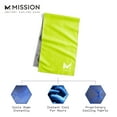 thumbnail image 2 of MISSION Original Cooling Towel Evaporative Cool Tech, Cools when Wet, UPF 50, 10” x 33”, Hi Vis Green, Machine Washable, 2 of 5