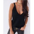 thumbnail image 1 of New Women's Solid Color Sling Open Back V Neck Casual Tank Top, 1 of 5