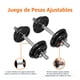 thumbnail image 2 of Juego de pesas para levantamiento de mancuernas ajustables con funda, 38 libras, negro, 2 of 4