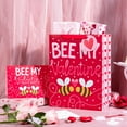 thumbnail image 4 of WRAPAHOLIC 13" Large Valentine's Day Gift Bag with Card and Tissue Paper - Sweet Bee with Bee My Vanlentine Lettering Design, 4 of 6