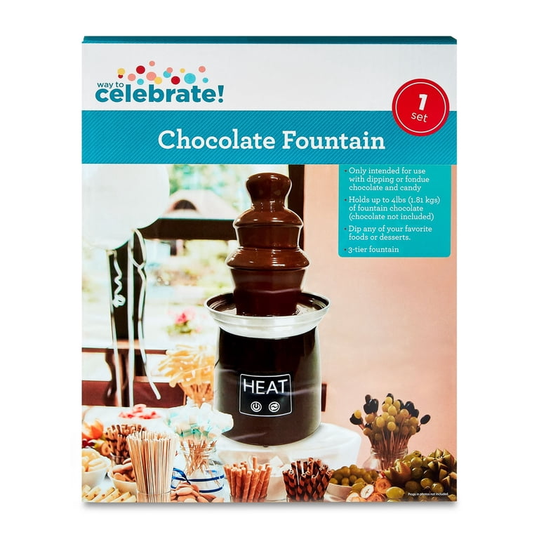 Free Shipping! Way To Celebrate Chocolate Fountain 3-Tier Compact
