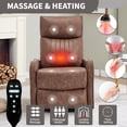 thumbnail image 5 of Aukfa Massage Recliner Chair with Heat, Faux Leather 360° Swivel Rocker Recliner, Overstuffed Manual Reclining Glider Chair with Vibration, Brown, 5 of 8