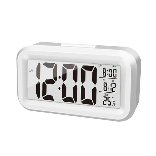Birdeem Upgraded Digital Alarm Clock 4.3In Led Display with Temperature Larger Lound Light Control Portable Snooze Calendar Brightness with Battery Powered Alarm Clock