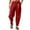 Red, variant on Bcfgryg Male Daily Casual Solid Color Side Pockets Elastic Waist Pants Long Trousers Men's Lightweight Casual Pants Summer
