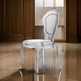 thumbnail image 5 of 22 Inch Side Dining Chair, Clear Smoke Finish, Classic Curved Backrest, 5 of 6