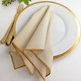 thumbnail image 1 of Eiden Linen, Gold Collection, Set of 6, Cloth Napkins, Champagne with Gold Trim, 1 of 7