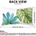 thumbnail image 3 of Green Tropical Leaf Lumbar Pillow Covers Set of 2 12x20 Inch Monstera Palm Leaves Couch Pillow Cases Botanical Plant Summer Throw Pillows Vibrant Home Decor for Living Room Bedroom Bed Cushion O, 3 of 6