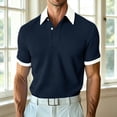 thumbnail image 6 of IhhxPro Men's Short Sleeve Collared Shirt with Button Detail Stretchable Summer Knit Casual Fit Lightweight Travel Golf S-3XL, 6 of 7