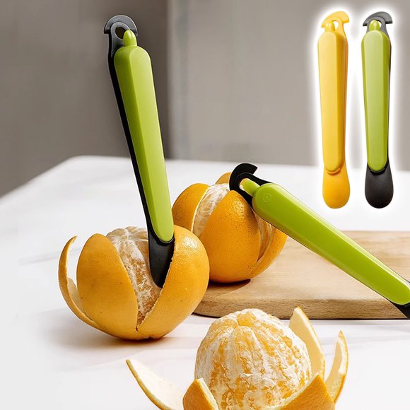 Orange Peeler Portable Green Peeler Tool Kitchen Cutter for Fruit Peeling and Paring(1-Piece) Rkxzt