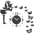 thumbnail image 1 of Reloj de pared autoadhesivo, pegatina de reloj de pared DIY, calcomanías de pared tridimensionales innovadoras, decoración del hogar (negro) ER, 1 of 5
