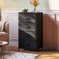 thumbnail image 3 of Casacomoda Dresser for Bedroom with 4 Storage Drawers, Small Dresser Chest of Drawers Fabric Dresser with Sturdy Steel Frame, Black, 3 of 7