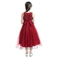 thumbnail image 2 of iiniim Girls Glitter Sequined Lace Tea Length Wedding Bridesmaid Party Flower Dress 2-12 Burgundy 12, 2 of 7