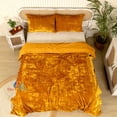 thumbnail image 3 of Ultra-Luxe Crushed Velvet Duvet Cover, Boho Bedding UO Comforter Bedding Donna Cover, 3 Pcs Set Gold Mustard Duvet Set, Velvet Bedding Set, 3 of 5