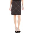 thumbnail image 1 of Max Studio London Falda acampanada con estampado de diamantes para mujer, negro, XS Max Studio London Alinear, 1 of 2