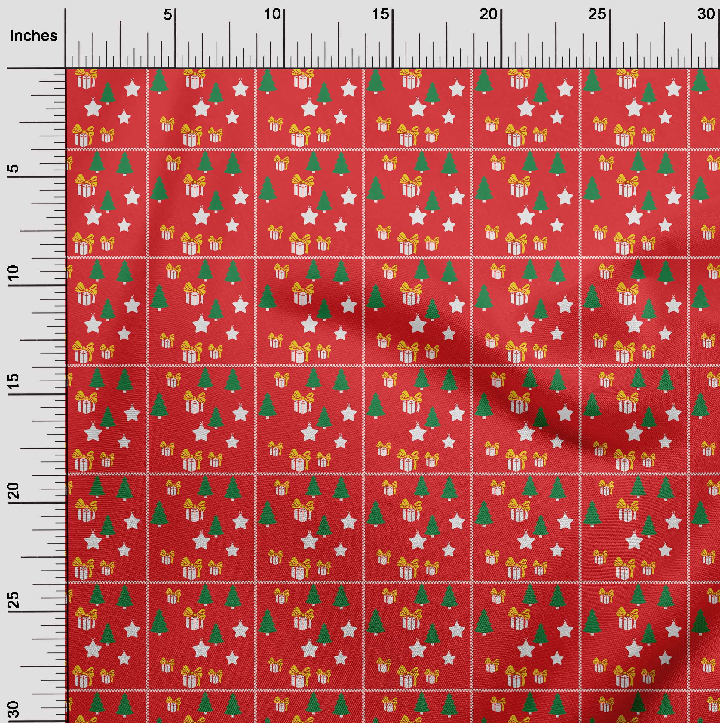 oneOone Silk Tabby Red Fabric Merry Christmas Craft Projects Decor Fabric Printed By The Yard 42 Inch Wide-IW8
