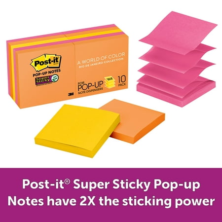 Post-it Super Sticky Pop-up Notes 10 Pack, 3