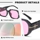 thumbnail image 3 of Gafas de sol rectangulares en forma de T de moda callejera, hechas de PC y metal, 3 of 5