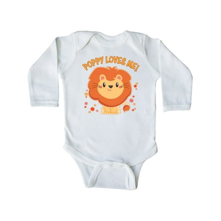 

Inktastic Poppy Loves Me- cute lion Gift Baby Boy or Baby Girl Long Sleeve Bodysuit
