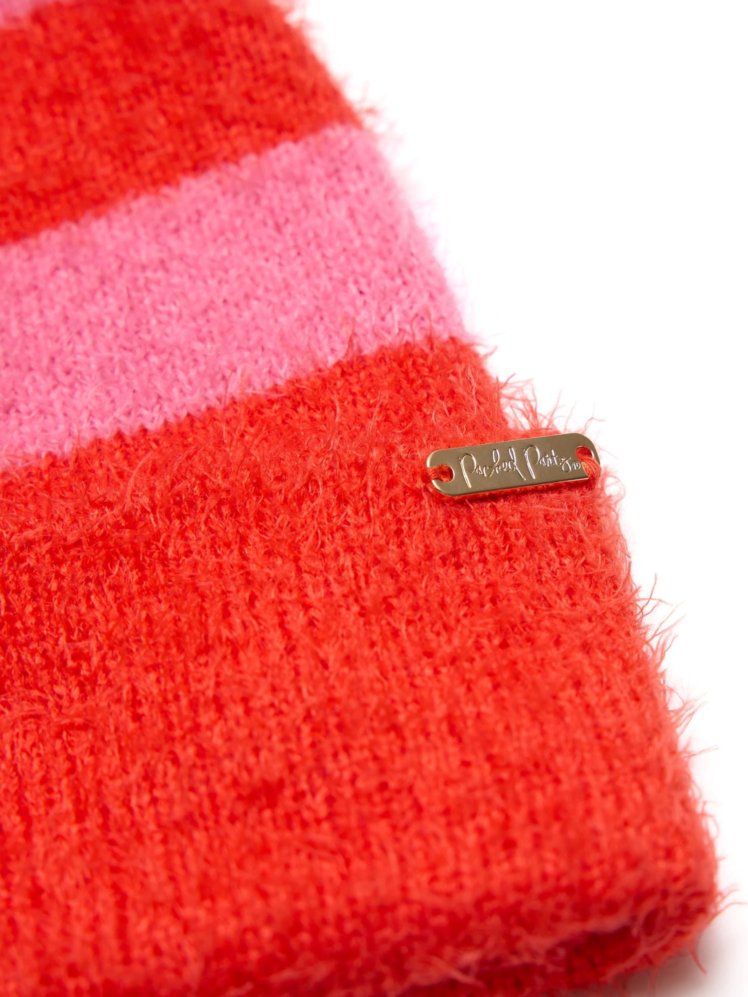 Packed Party Feeling Stripey Beanie, Pink
