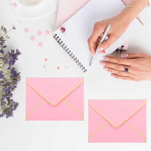 unbranded 50Ud Sobres De Papel Rosa Para Invitaciones Y Cartas Con Estilo Delicado Y Material Seguro