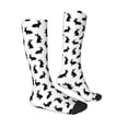 thumbnail image 2 of Zufioo Black Rabbit Print Long High Thigh Socks Knee-High Warm Stocking Women Boot Sock Leg Warmer High Socks for Daily Wear, Cosplay, 2 of 6