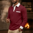 thumbnail image 7 of Generic Mens Casual Polo Shirts Casual Long Sleeve Button Golf Slim Fit Shirt Classic Spring Fall Collared Stylish Tops, 7 of 7