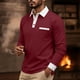 thumbnail image 3 of Ceisia Men Casual Color Block Half Zipper Lapel Pullover Long Sleeve Gift Fashion Daily Outdoor Athletic Casualwear Top, 3 of 8