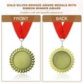 thumbnail image 4 of Uxcell Award Medal, Prize Winner Medal with Red Neck Ribbon Medal for Sport Gold, 4 of 7
