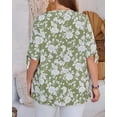 thumbnail image 2 of Plus-Size Women's Summer Dressy Casual Short Sleeve Shirts Crewneck Business Office Work Blouse Tops, 2 of 6