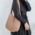 thumbnail image 4 of Bolso de hombro para mujer Bolso de crochet hecho a mano Bolso de hombro grande Bolso de lona Bolso de mano lindo Caqui, 4 of 5