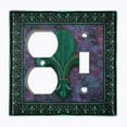 thumbnail image 5 of Metal Light Switch Plate Outlet Cover (Image Of Purple Stone Fleur De Lis FDL007), 5 of 14
