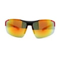 thumbnail image 2 of Mens Xloop 80s Color Mirror Half Rim Sport Plastic Sunglasses Red Orange Mirror, 2 of 4