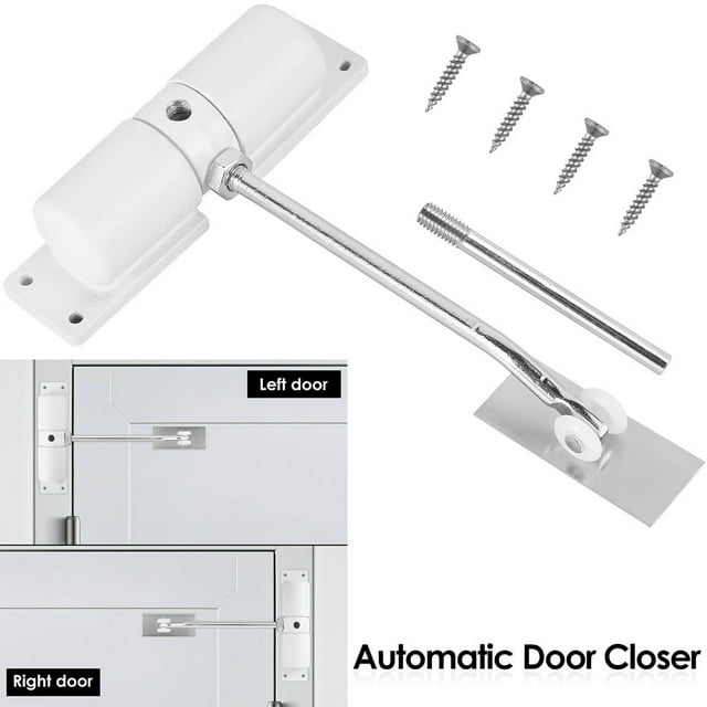 Automatic Door Closer Metal Safety Spring Door Closer Spring Adjustable 30kg Door Closer Convert Hinged Door to Self-Closing Door for Left-Handed Right-Handed Doors