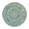 thumbnail image 4 of HAOXIT Grey Teal Table Cloth Circle Geometric Round Tablecloth for Dining Room, Party, Banquet 54-58, 4 of 8