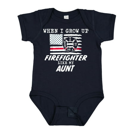 

Inktastic When I Grow Up I Want to Be a Firefighter Like My Aunt Gift Baby Boy or Baby Girl Bodysuit