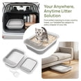 thumbnail image 6 of Foldable Cat Litter Box with Scoop, Collapsible Travel Toilet for Small Cats, Low Entry Anti-Splash Pan, Gray, 17.7 x 13.4 x 5 in, 6 of 6