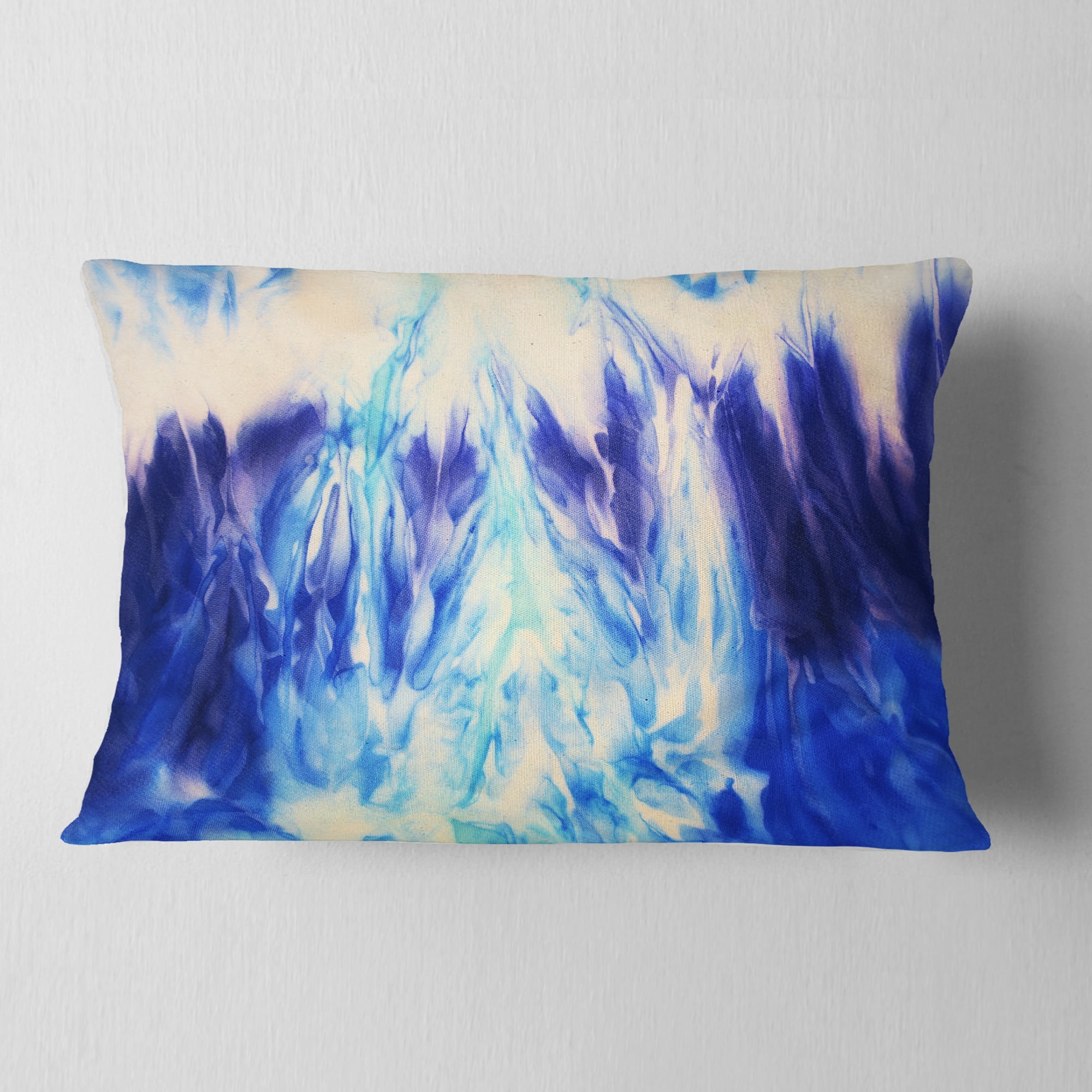 Designart Blue Life - Abstract Throw Pillow - 12x20