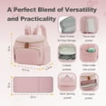 thumbnail image 4 of Diaper Bag Backpack, Lightweight Stylish Travel Baby Bag with Changing Pad, Pink, 4 of 7