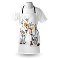 thumbnail image 4 of Crazy Apron, Farmland Animals Cartoon Cows with Colorful Spots Creature Illustration, Unisex Kitchen Bib with Adjustable Neck for Cooking Gardening, Adult Size, Multicolor, by Ambesonne, 4 of 4