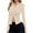 Beige, variant on vdgthytj Womens Button down Shirts V Neck Collared Ruched Slim Fitted Long Sleeve Shirt Casual Fashion Tops