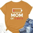 thumbnail image 3 of Gibobby Playera de Manga Corta Casual Suave Camiseta manga corta con cuello redondo y estampado letras divertidas para mujer Mom Of 2 Boys(Naranja,M), 3 of 5