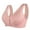 Pink, variant on WREESH Bra Full-Figure Bra Women Solid Color Large Lace Front Button Bra Wide Shoulder Strap Style Underwire Breathable Plus Size Bra Push-Up Lace Bra Underwear Beige