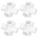 thumbnail image 5 of Emoshayoga Accesorios de tubería de 6 vías, resistente a los impactos, 10 unidades, estructura estable, fácil de conectar, conector de codo de PVC para interiores y exteriores (blanco), 5 of 14