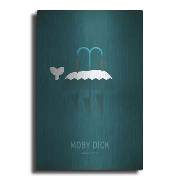 Luxe Metal Art 'Moby Dick Minimal' by Christian Jackson, Metal Wall Art, 16"x24"